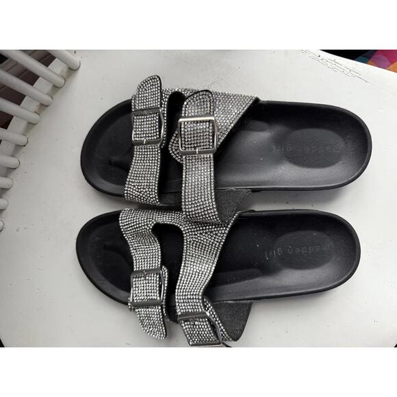 Madden Girl Shoes - Madden Girl Black Sandals with Rhinestone Buckled Straps